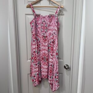 Torrid Vibrant Bright Pink and White Textured Dress